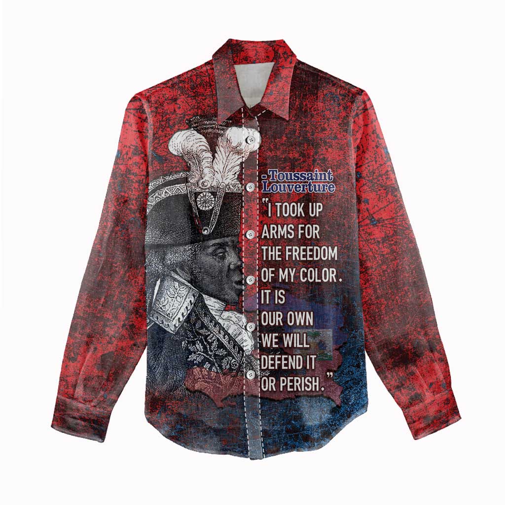 Personalized Toussaint Louverture Afro Haiti Women Casual Shirt Haitian Father Grunge Style - African Pride