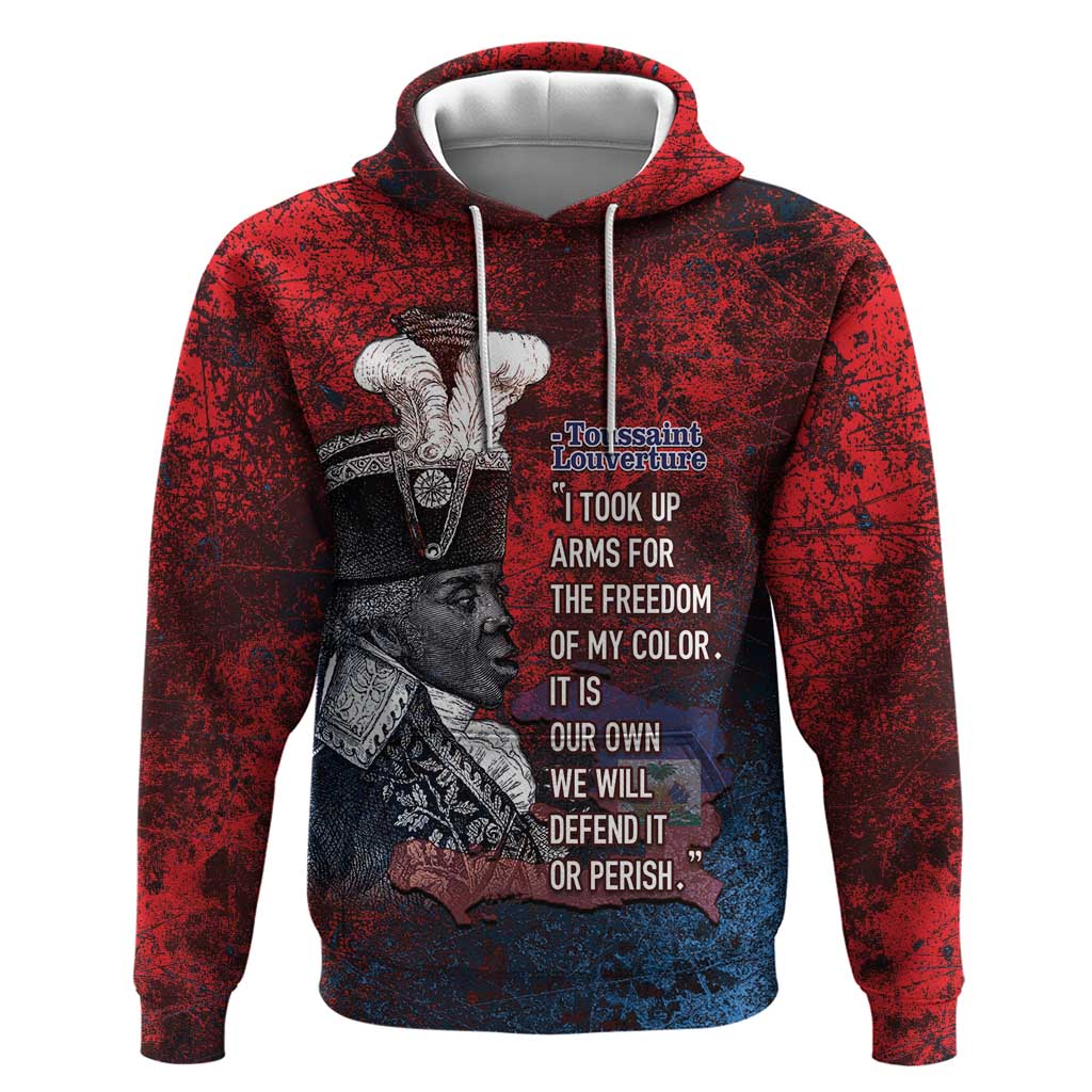 Personalized Toussaint Louverture Afro Haiti Zip Hoodie Haitian Father Grunge Style - African Pride
