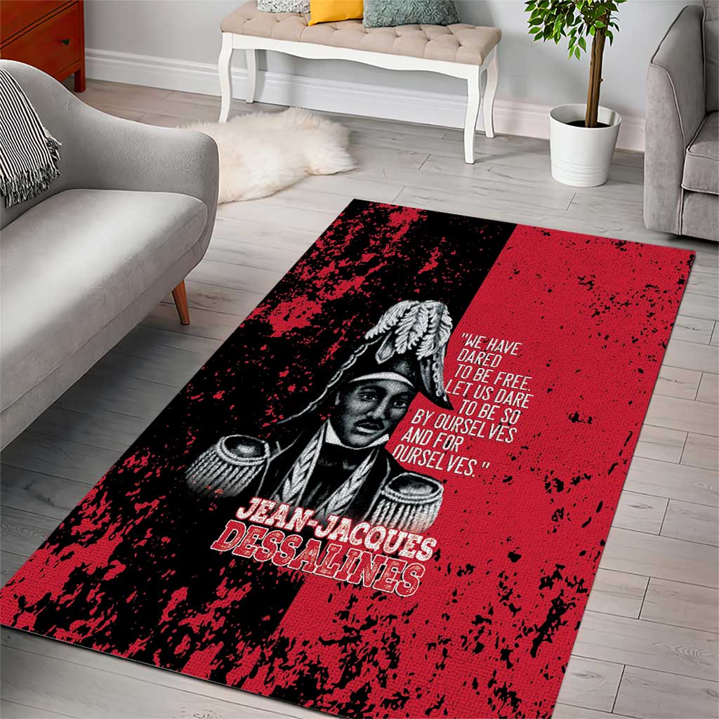 Jean-Jacques Dessalines Afro Haiti Area Rug Emperor Of First Empire Grunge Style - African Pride