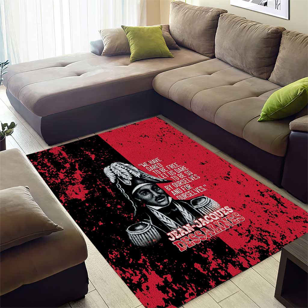 Jean-Jacques Dessalines Afro Haiti Area Rug Emperor Of First Empire Grunge Style - African Pride