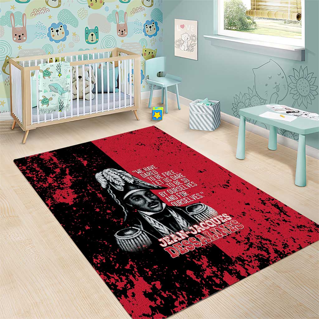 Jean-Jacques Dessalines Afro Haiti Area Rug Emperor Of First Empire Grunge Style - African Pride