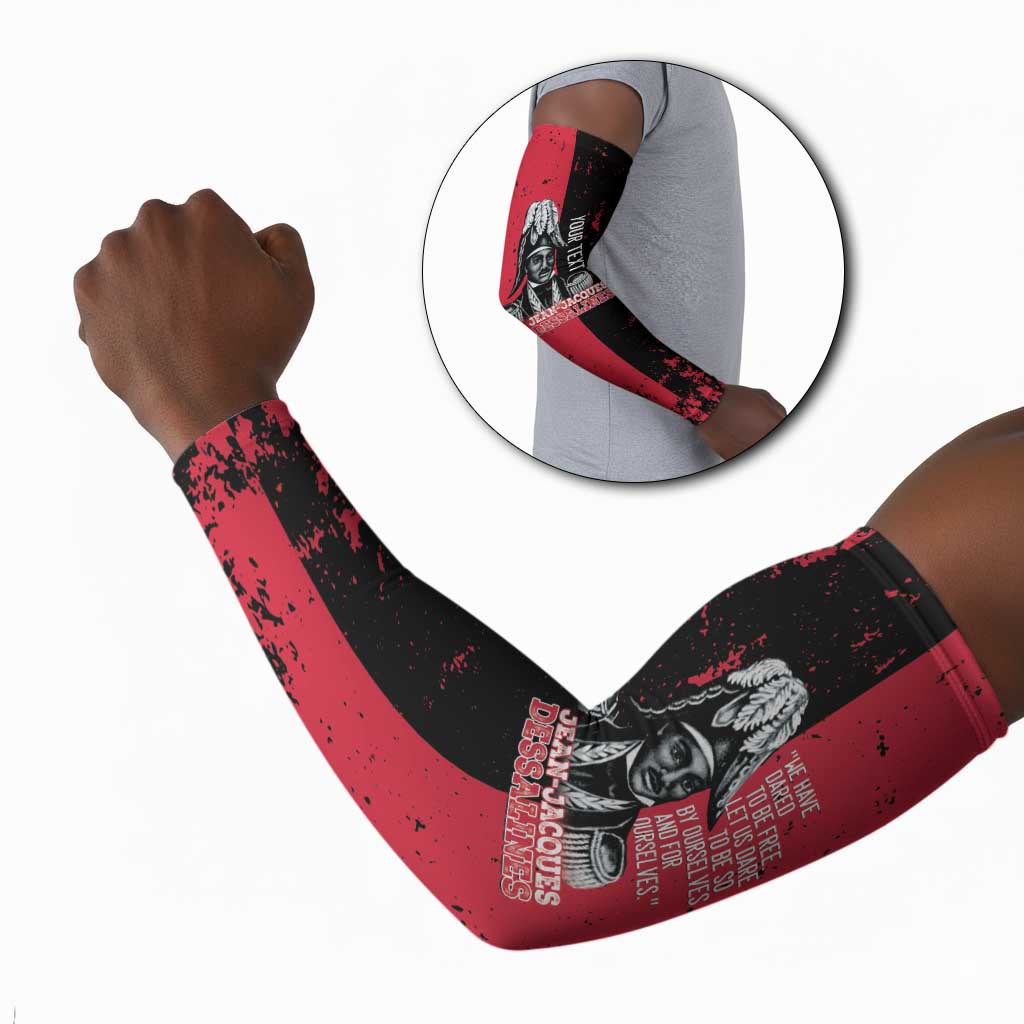 Personalized Jean-Jacques Dessalines Afro Haiti Arm Sleeves Emperor Of First Empire Grunge Style - African Pride