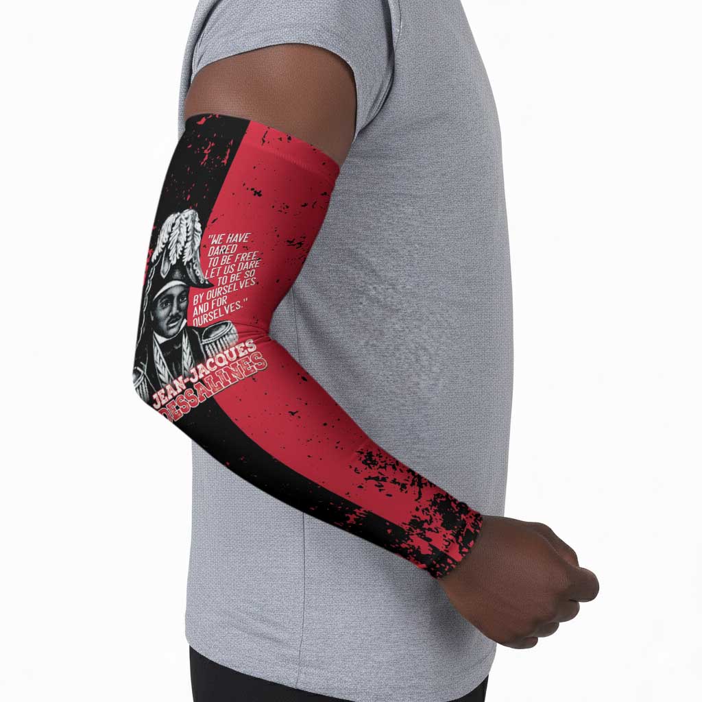 Personalized Jean-Jacques Dessalines Afro Haiti Arm Sleeves Emperor Of First Empire Grunge Style - African Pride