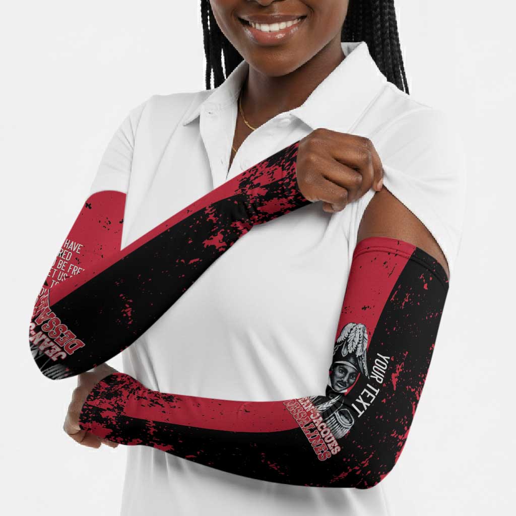 Personalized Jean-Jacques Dessalines Afro Haiti Arm Sleeves Emperor Of First Empire Grunge Style - African Pride