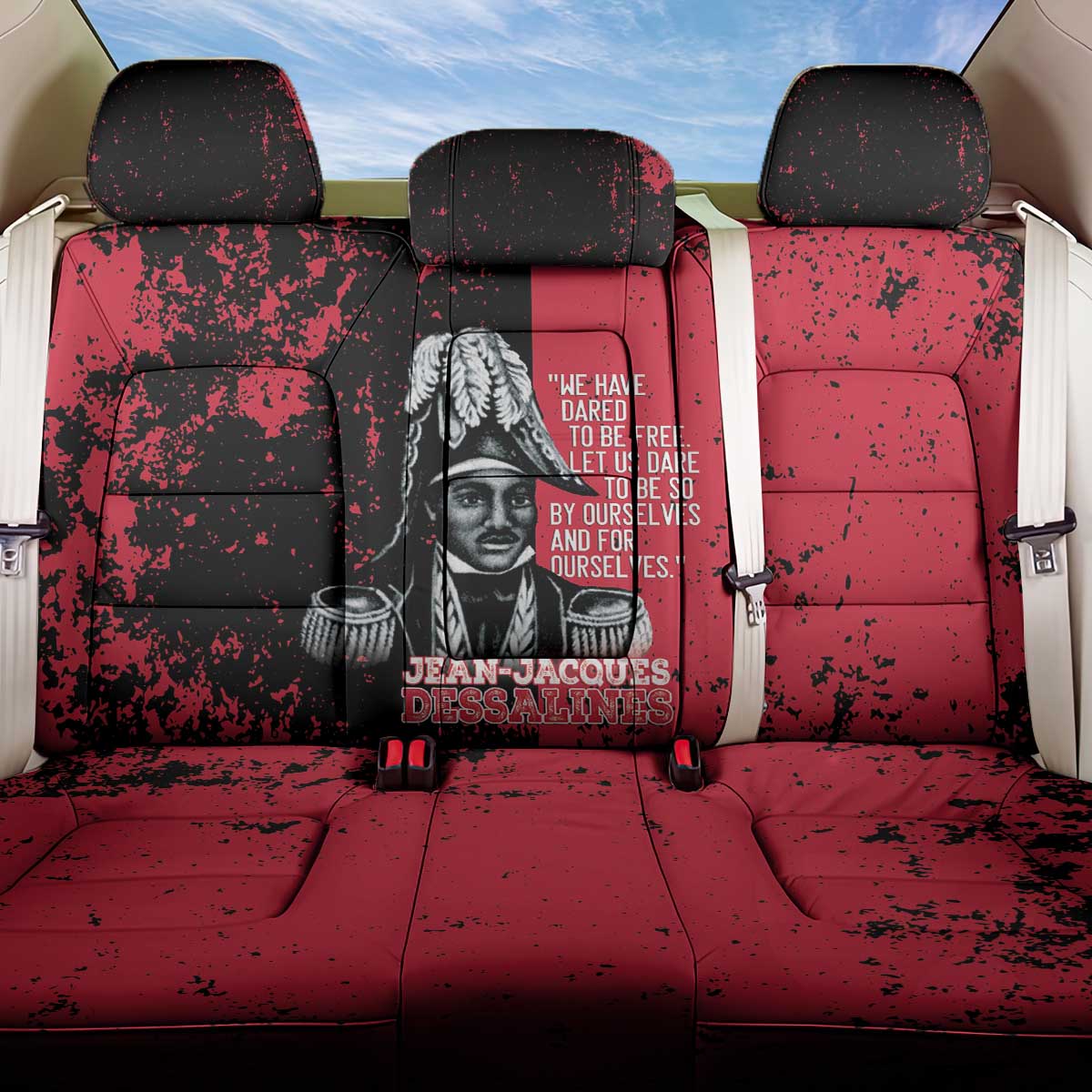 Jean-Jacques Dessalines Afro Haiti Back Car Seat Cover Emperor Of First Empire Grunge Style - African Pride
