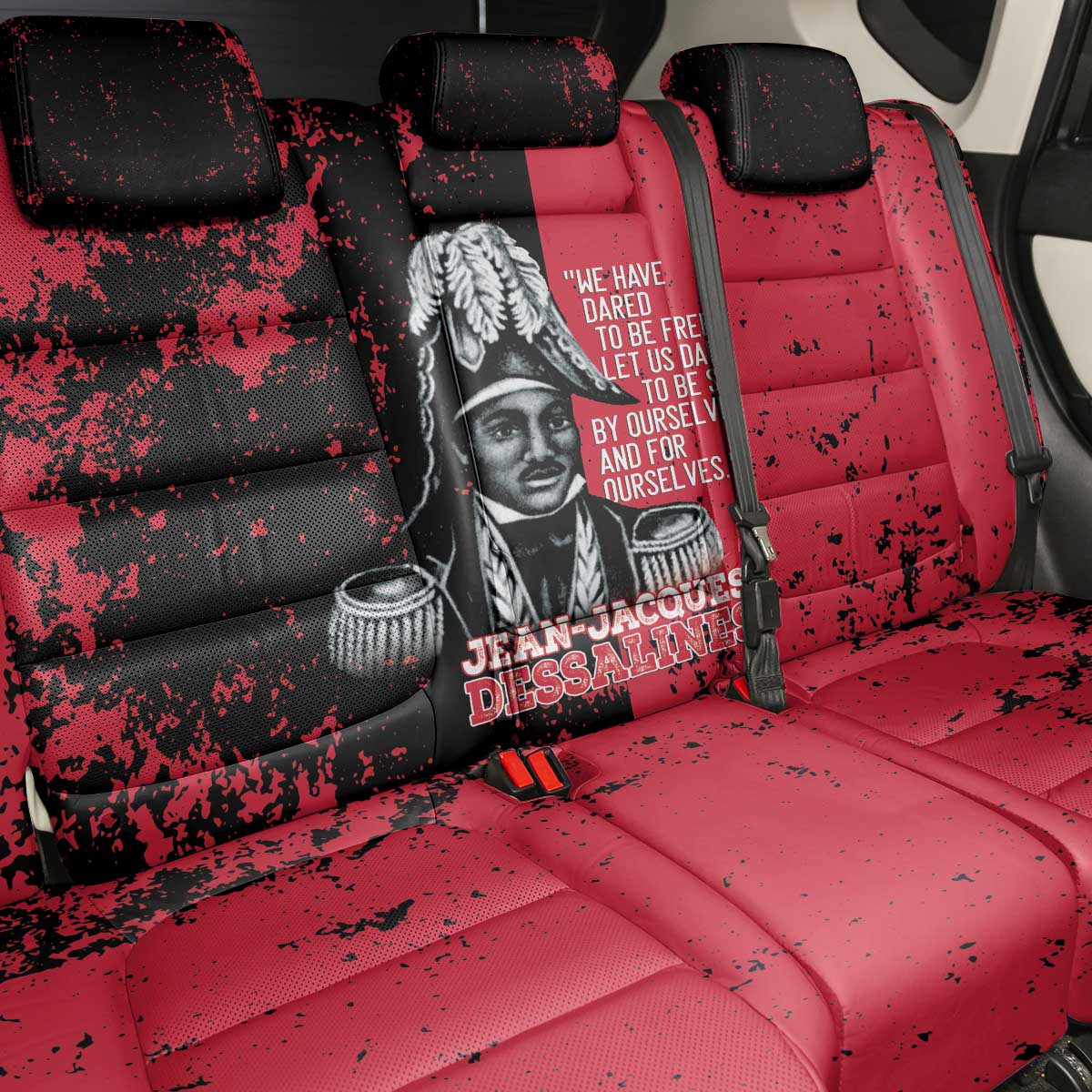 Jean-Jacques Dessalines Afro Haiti Back Car Seat Cover Emperor Of First Empire Grunge Style - African Pride