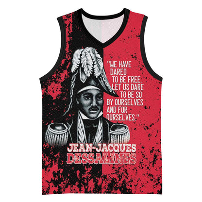 Personalized Jean-Jacques Dessalines Afro Haiti Basketball Jersey Emperor Of First Empire Grunge Style - African Pride