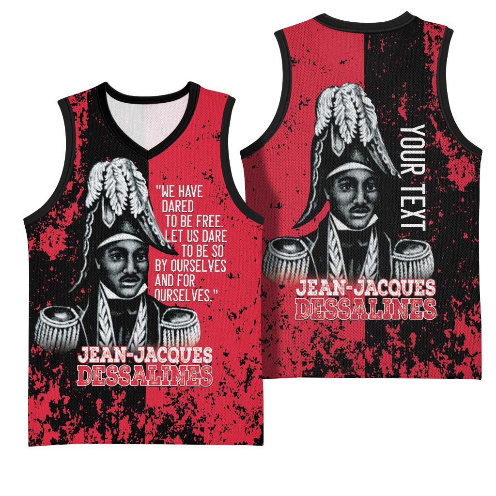 Personalized Jean-Jacques Dessalines Afro Haiti Basketball Jersey Emperor Of First Empire Grunge Style - African Pride