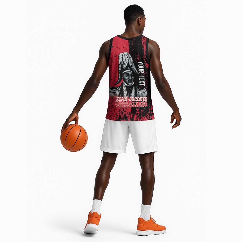 Personalized Jean-Jacques Dessalines Afro Haiti Basketball Jersey Emperor Of First Empire Grunge Style - African Pride