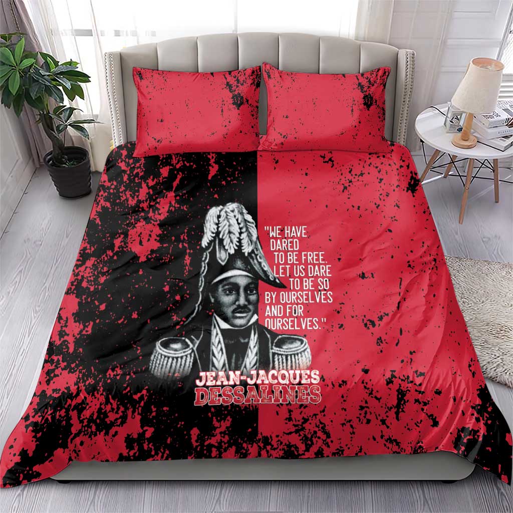 Jean-Jacques Dessalines Afro Haiti Bedding Set Emperor Of First Empire Grunge Style - African Pride