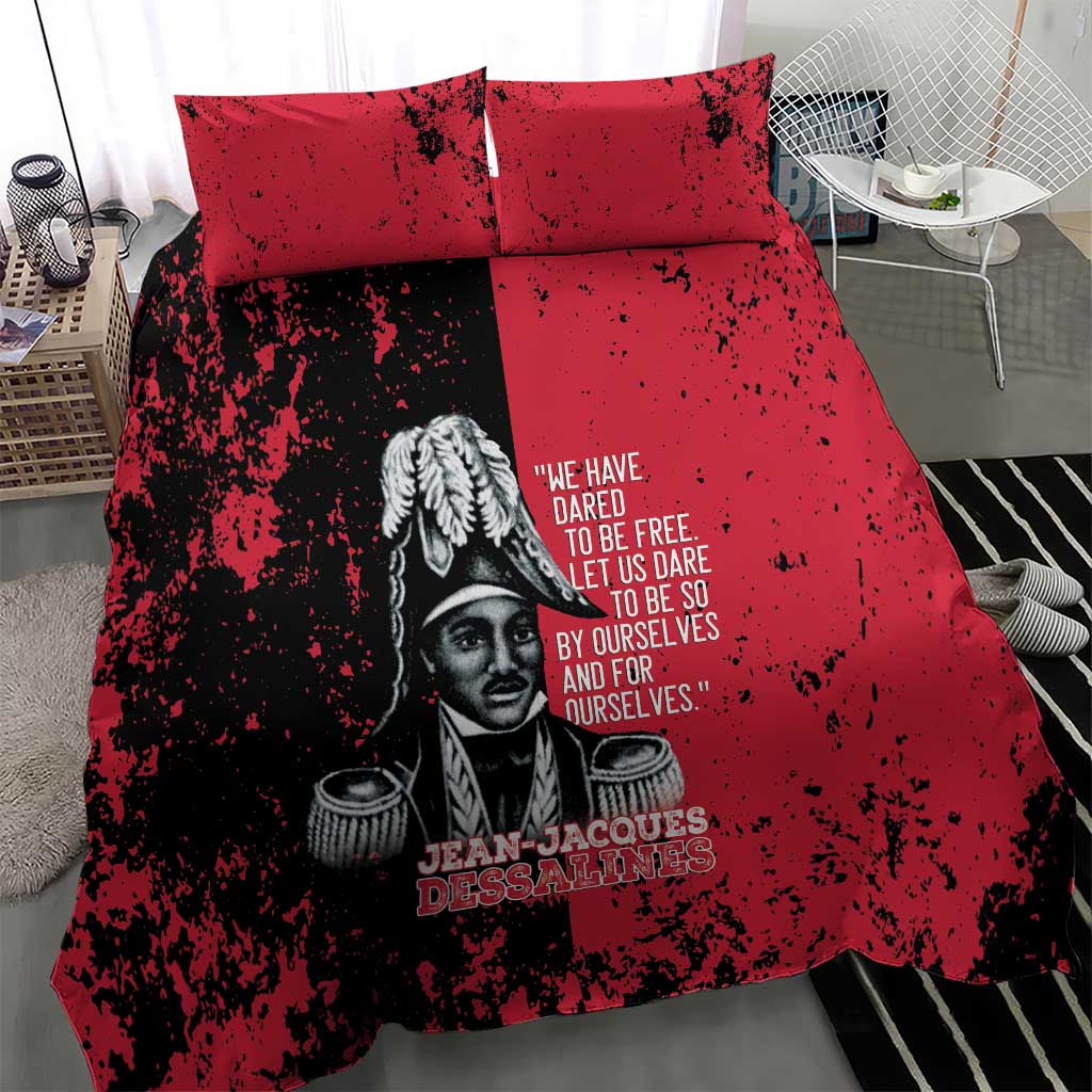 Jean-Jacques Dessalines Afro Haiti Bedding Set Emperor Of First Empire Grunge Style - African Pride