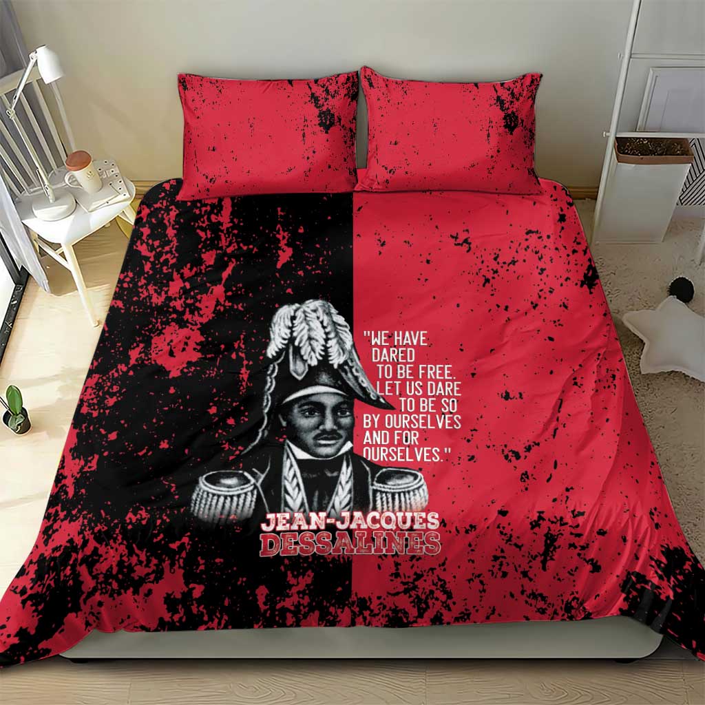 Jean-Jacques Dessalines Afro Haiti Bedding Set Emperor Of First Empire Grunge Style - African Pride