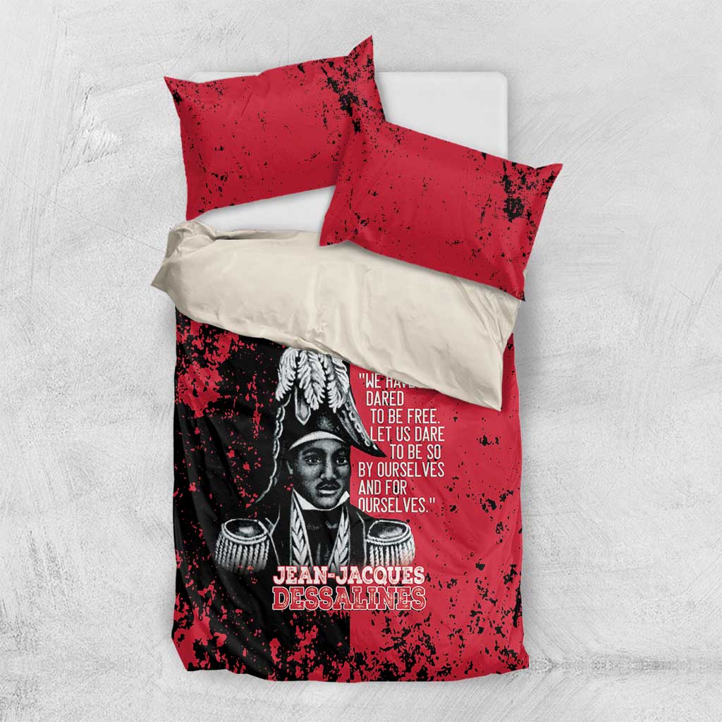 Jean-Jacques Dessalines Afro Haiti Bedding Set Emperor Of First Empire Grunge Style - African Pride