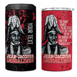 Personalized Jean-Jacques Dessalines Afro Haiti 4 in 1 Can Cooler Tumbler Emperor Of First Empire Grunge Style - African Pride