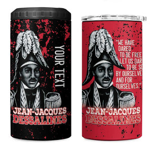 Personalized Jean-Jacques Dessalines Afro Haiti 4 in 1 Can Cooler Tumbler Emperor Of First Empire Grunge Style - African Pride