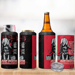 Personalized Jean-Jacques Dessalines Afro Haiti 4 in 1 Can Cooler Tumbler Emperor Of First Empire Grunge Style - African Pride