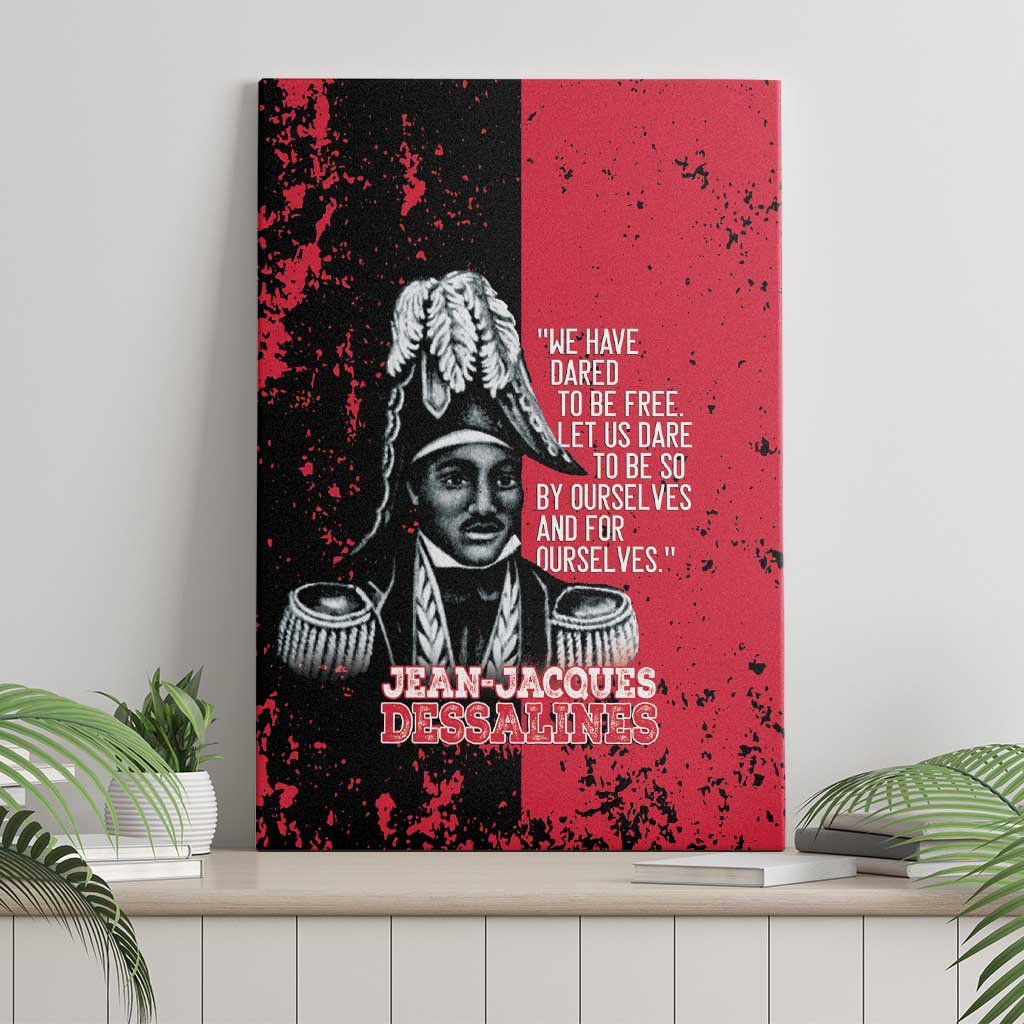 Jean-Jacques Dessalines Afro Haiti Canvas Wall Art Emperor Of First Empire Grunge Style - African Pride