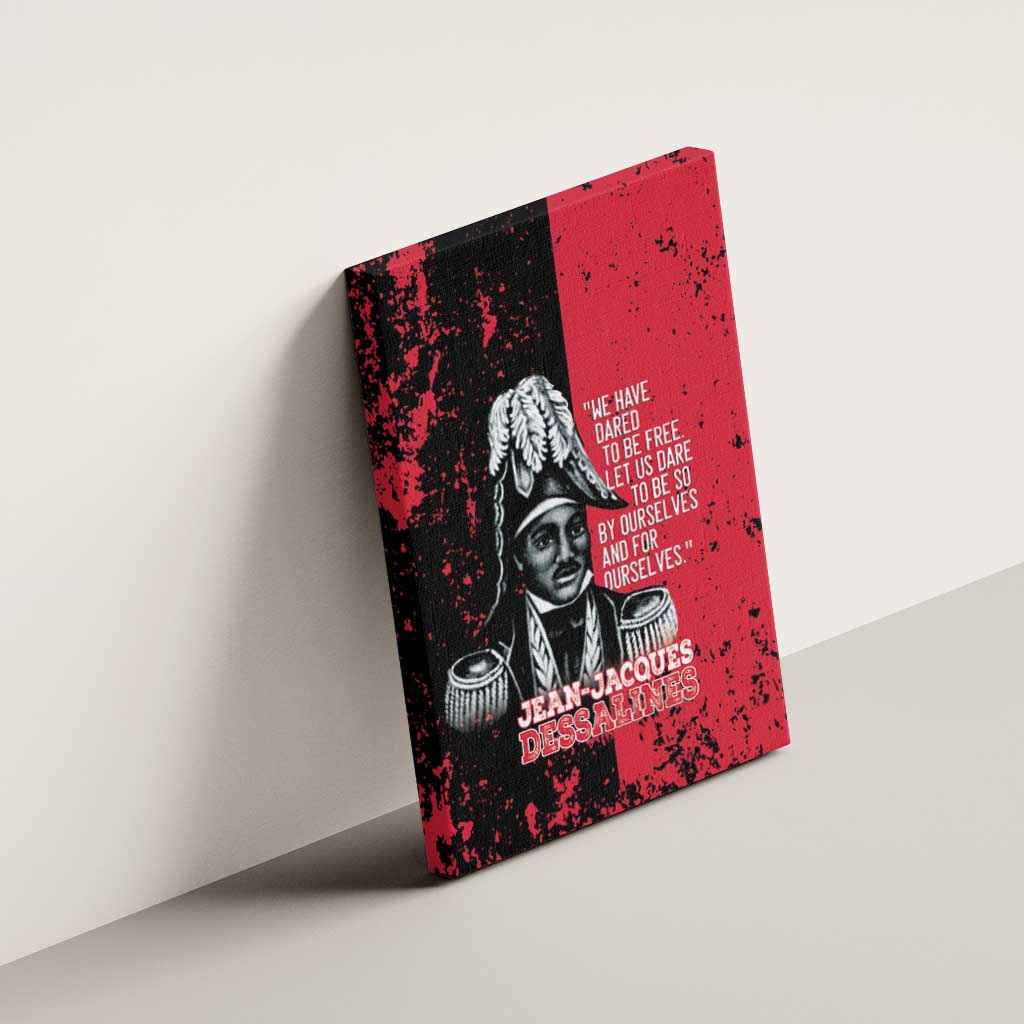Jean-Jacques Dessalines Afro Haiti Canvas Wall Art Emperor Of First Empire Grunge Style - African Pride