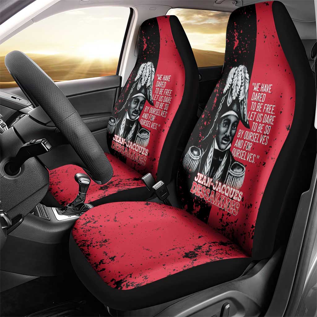 Jean-Jacques Dessalines Afro Haiti Car Seat Cover Emperor Of First Empire Grunge Style - African Pride