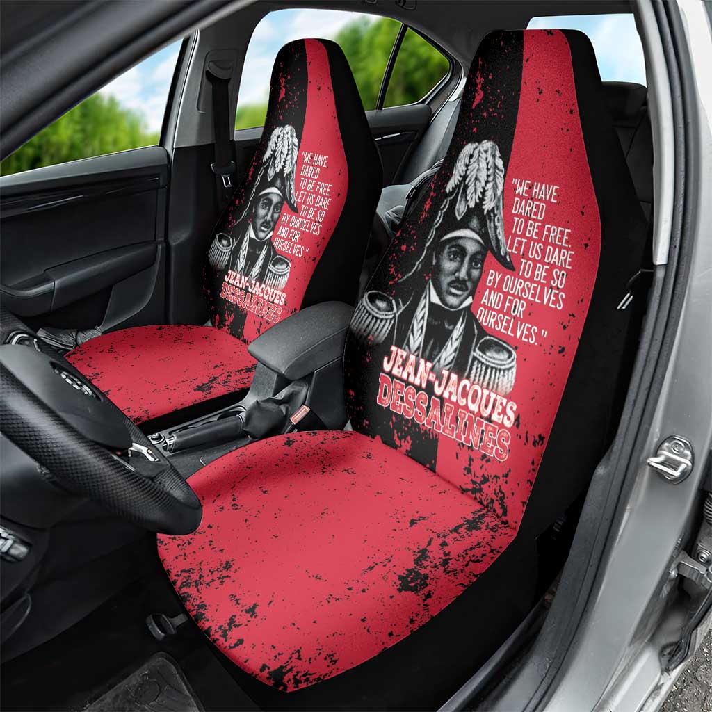 Jean-Jacques Dessalines Afro Haiti Car Seat Cover Emperor Of First Empire Grunge Style - African Pride