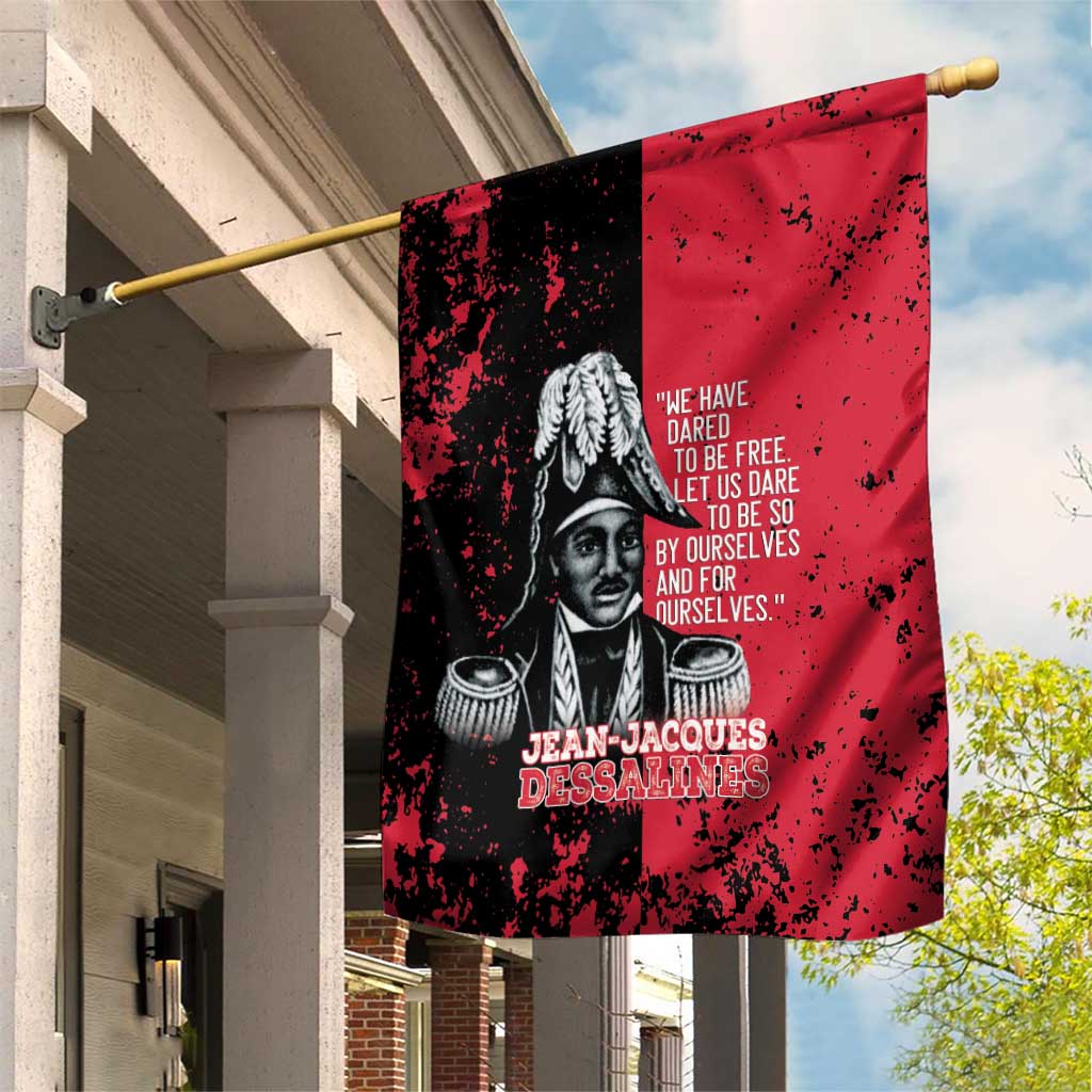 Jean-Jacques Dessalines Afro Haiti Garden Flag Emperor Of First Empire Grunge Style - African Pride