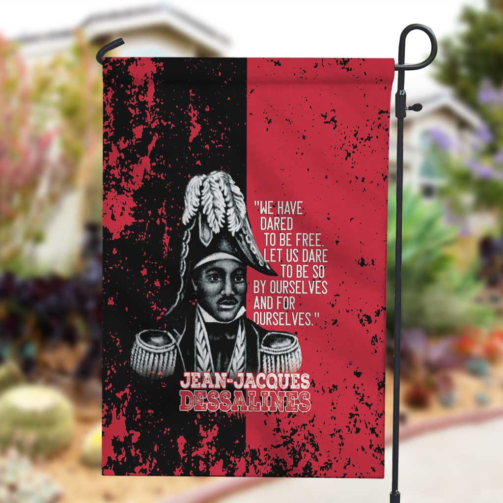 Jean-Jacques Dessalines Afro Haiti Garden Flag Emperor Of First Empire Grunge Style - African Pride