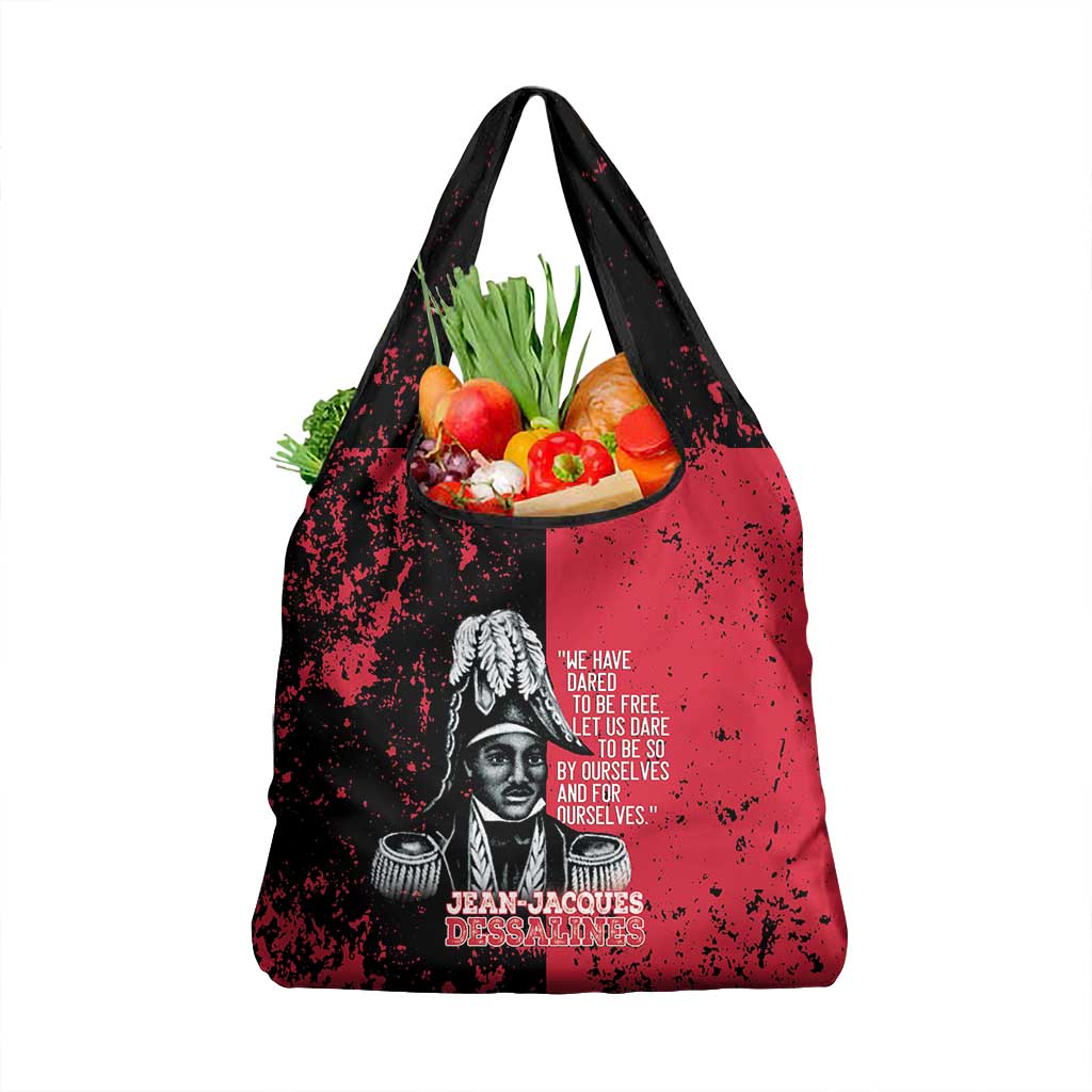 Jean-Jacques Dessalines Afro Haiti Grocery Bag Emperor Of First Empire Grunge Style - African Pride