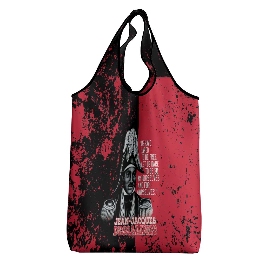 Jean-Jacques Dessalines Afro Haiti Grocery Bag Emperor Of First Empire Grunge Style - African Pride
