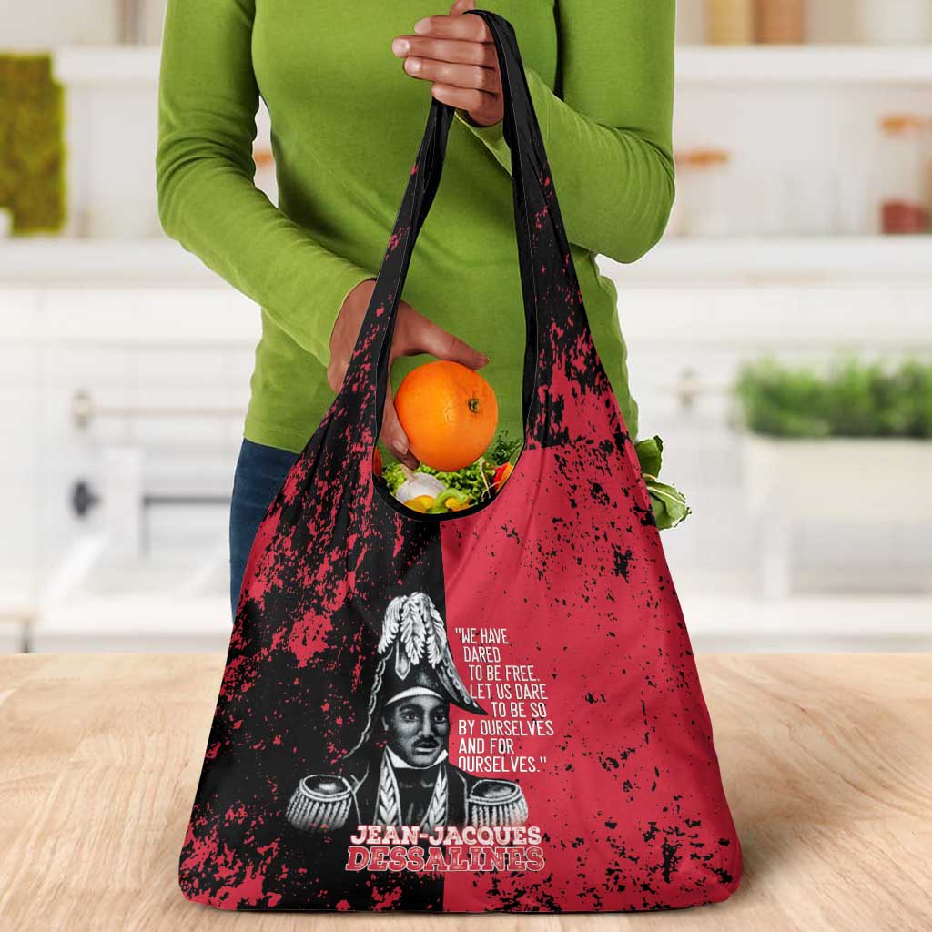 Jean-Jacques Dessalines Afro Haiti Grocery Bag Emperor Of First Empire Grunge Style - African Pride