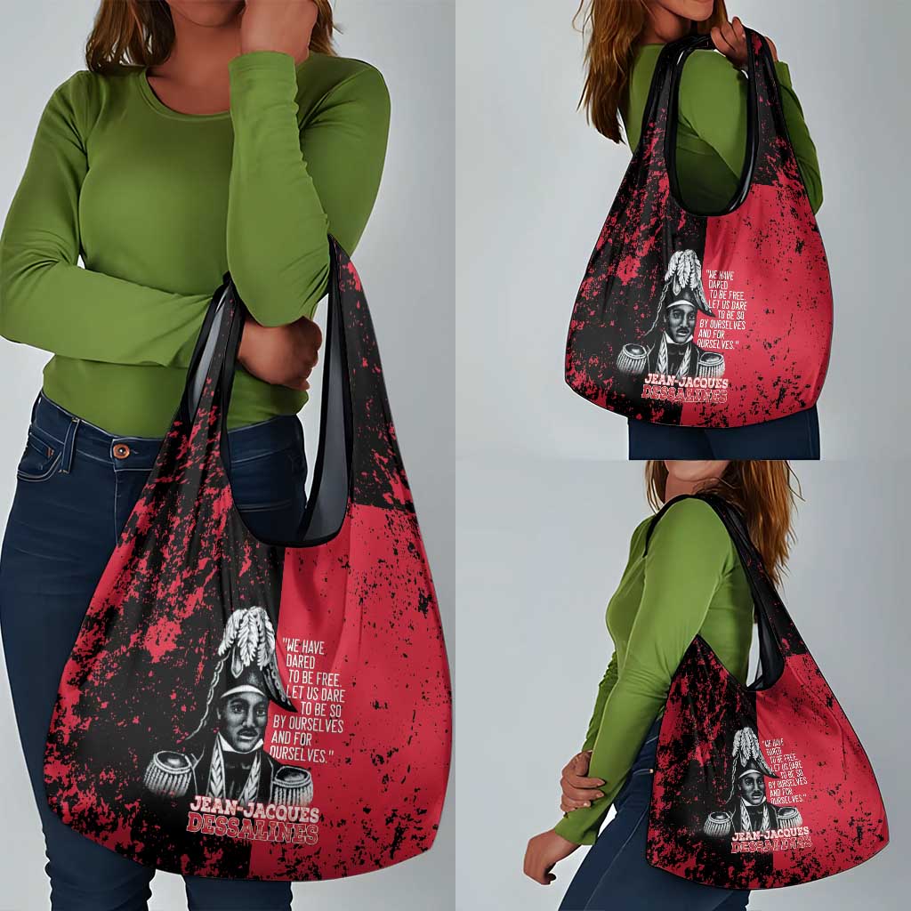 Jean-Jacques Dessalines Afro Haiti Grocery Bag Emperor Of First Empire Grunge Style - African Pride