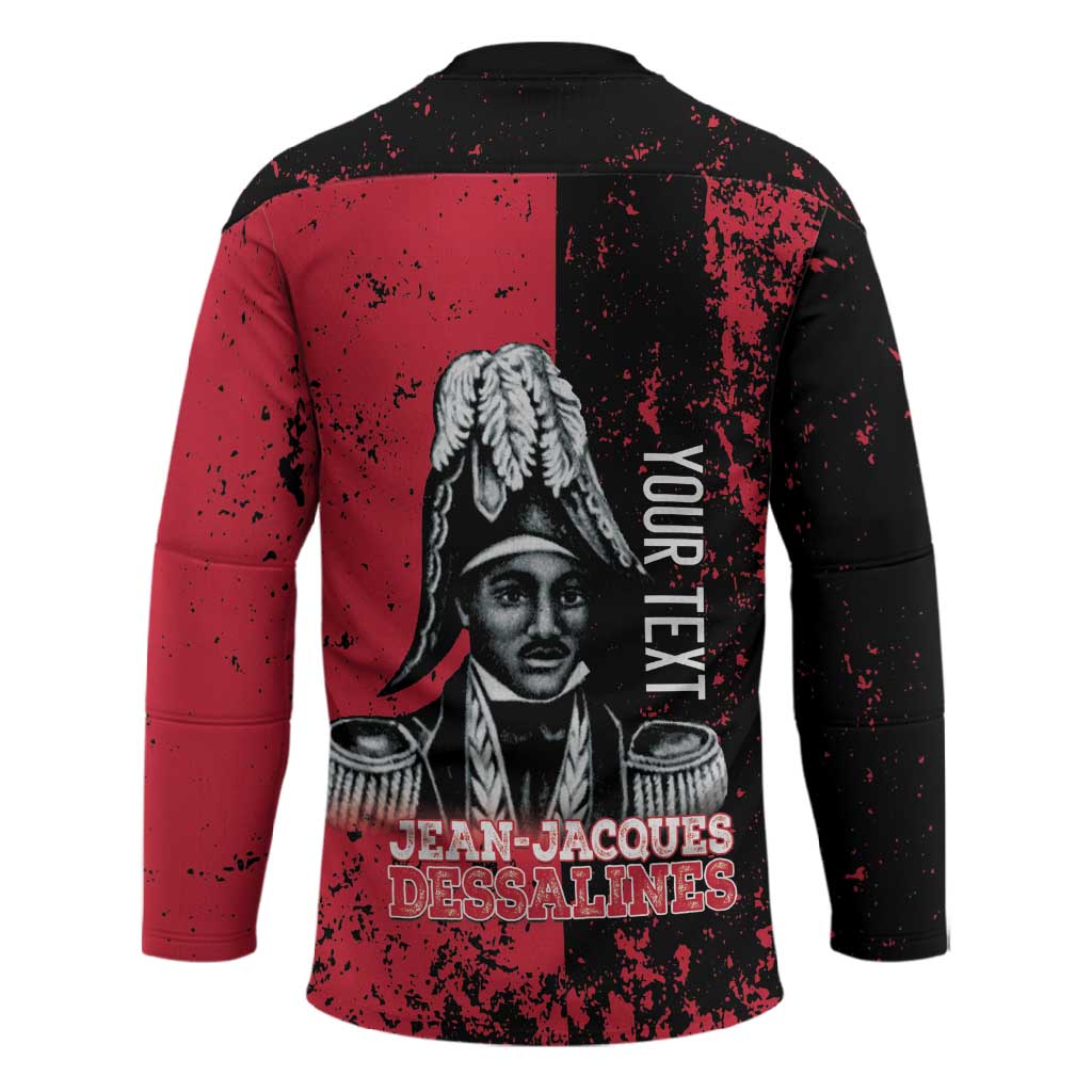 Personalized Jean-Jacques Dessalines Afro Haiti Hockey Jersey Emperor Of First Empire Grunge Style - African Pride