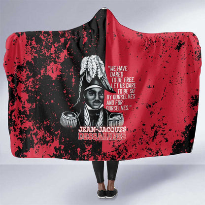 Jean-Jacques Dessalines Afro Haiti Hooded Blanket Emperor Of First Empire Grunge Style - African Pride