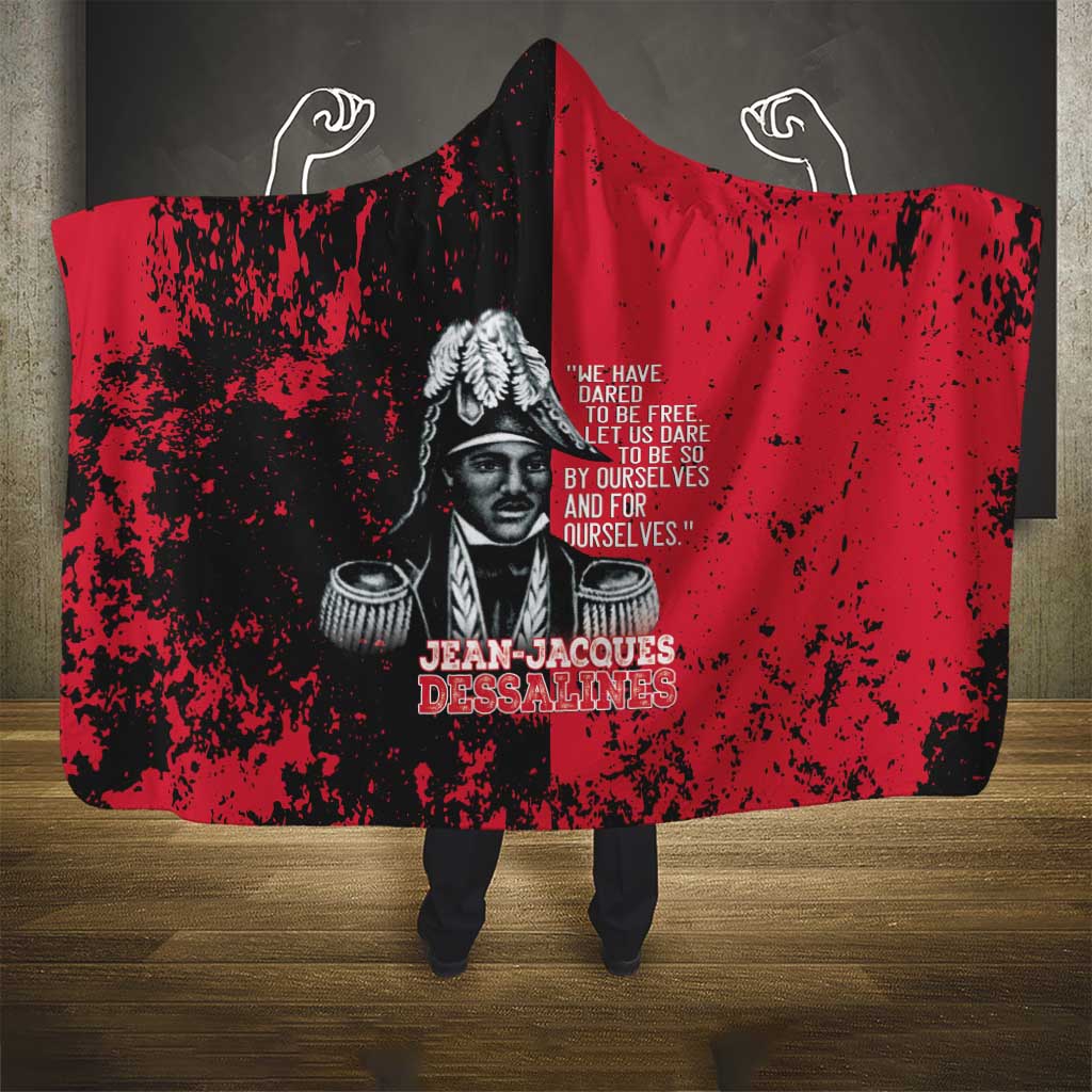 Jean-Jacques Dessalines Afro Haiti Hooded Blanket Emperor Of First Empire Grunge Style - African Pride