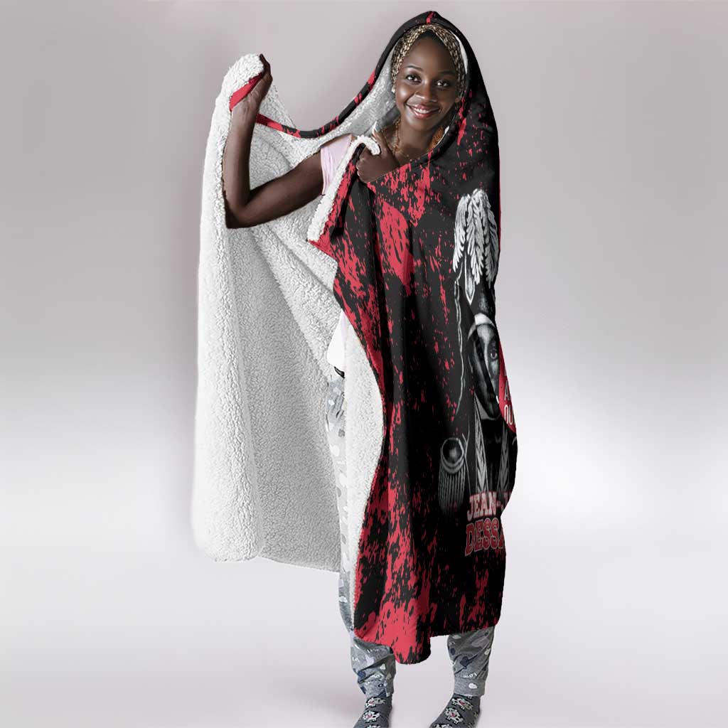 Jean-Jacques Dessalines Afro Haiti Hooded Blanket Emperor Of First Empire Grunge Style - African Pride