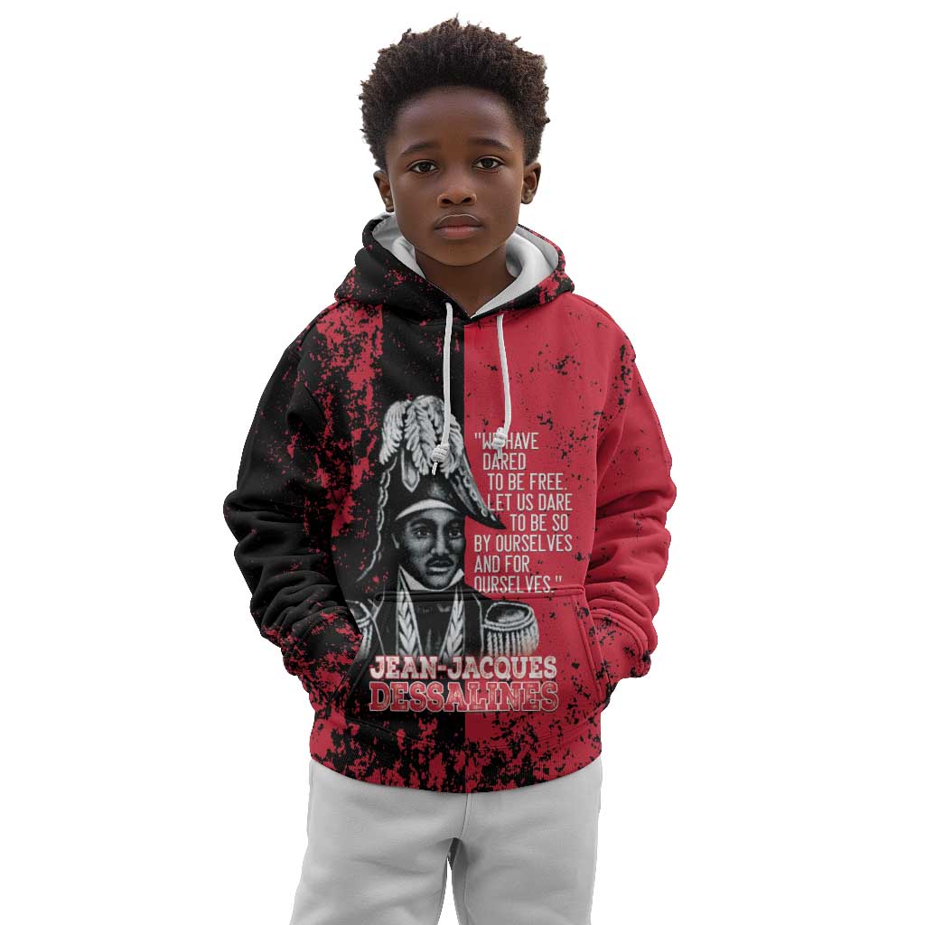 Personalized Jean-Jacques Dessalines Afro Haiti Kid Hoodie Emperor Of First Empire Grunge Style - African Pride