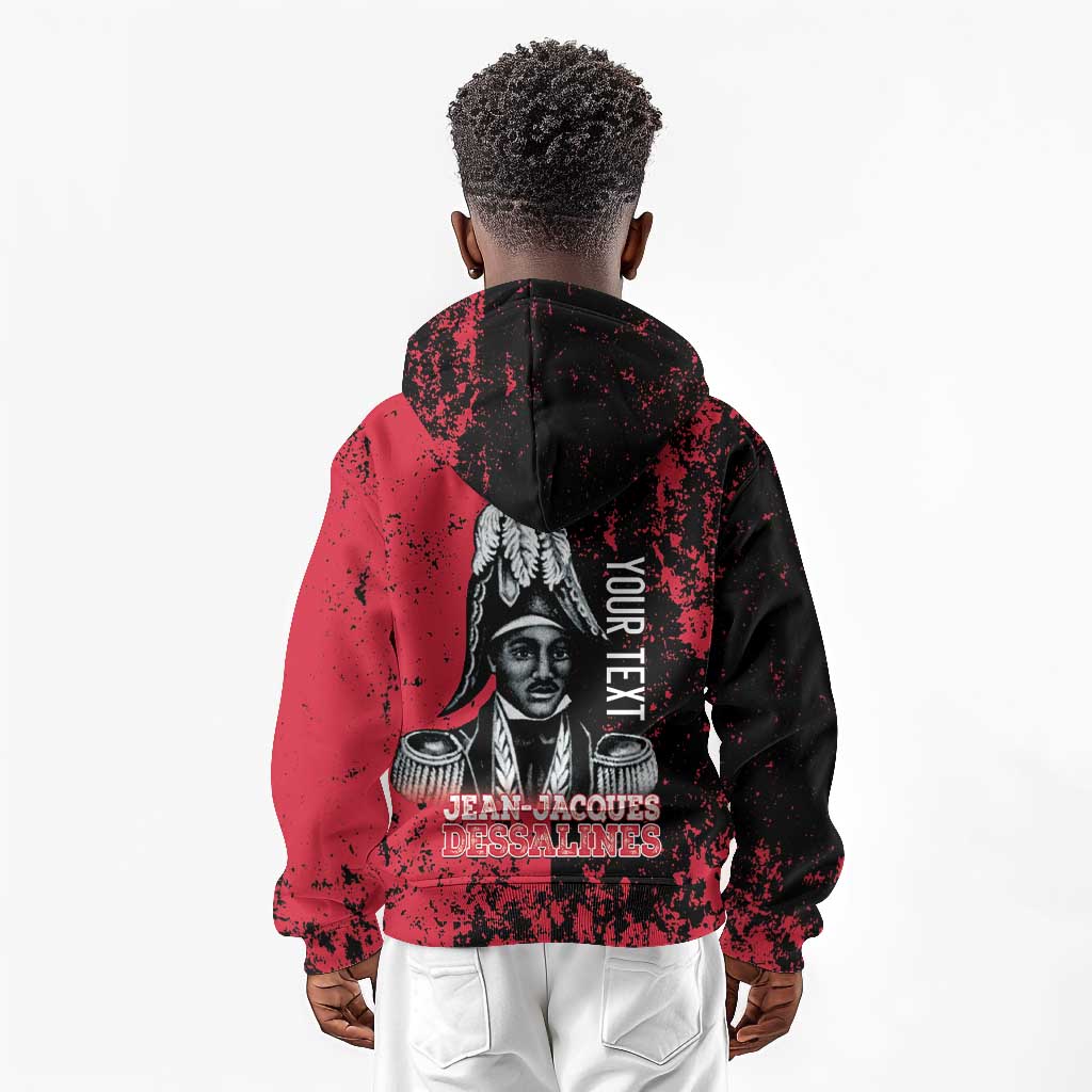 Personalized Jean-Jacques Dessalines Afro Haiti Kid Hoodie Emperor Of First Empire Grunge Style - African Pride