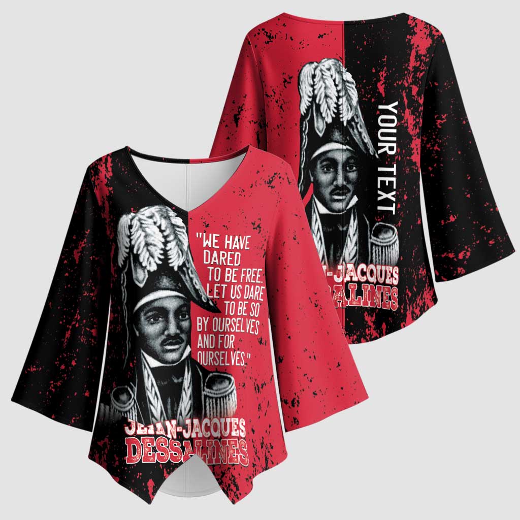 Personalized Jean-Jacques Dessalines Afro Haiti Kimono Sleeve Blouse Emperor Of First Empire Grunge Style - African Pride