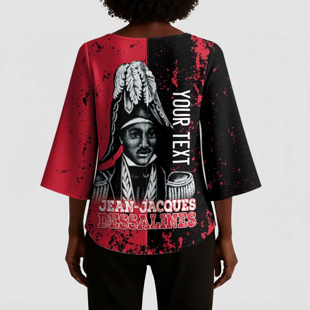 Personalized Jean-Jacques Dessalines Afro Haiti Kimono Sleeve Blouse Emperor Of First Empire Grunge Style - African Pride