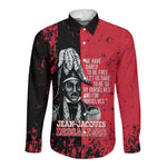 Personalized Jean-Jacques Dessalines Afro Haiti Long Sleeve Button Shirt Emperor Of First Empire Grunge Style - African Pride