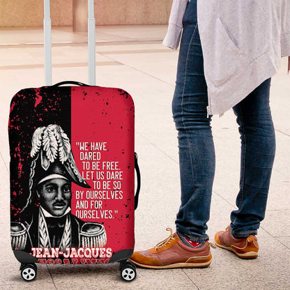 Jean-Jacques Dessalines Afro Haiti Luggage Cover Emperor Of First Empire Grunge Style - African Pride