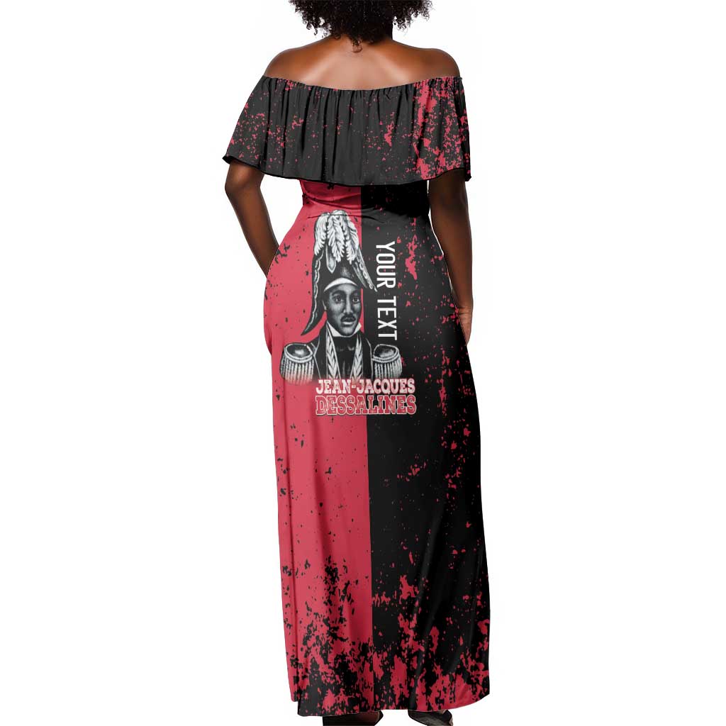 Personalized Jean-Jacques Dessalines Afro Haiti Off Shoulder Maxi Dress Emperor Of First Empire Grunge Style - African Pride