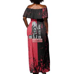 Personalized Jean-Jacques Dessalines Afro Haiti Off Shoulder Maxi Dress Emperor Of First Empire Grunge Style - African Pride