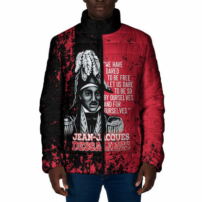Personalized Jean-Jacques Dessalines Afro Haiti Padded Jacket Emperor Of First Empire Grunge Style - African Pride