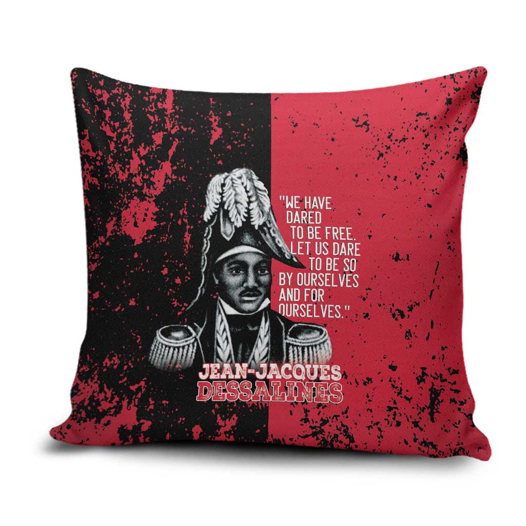 Jean-Jacques Dessalines Afro Haiti Pillow Cover Emperor Of First Empire Grunge Style - African Pride