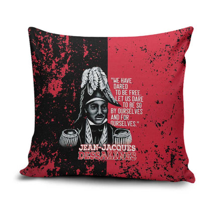 Jean-Jacques Dessalines Afro Haiti Pillow Cover Emperor Of First Empire Grunge Style - African Pride