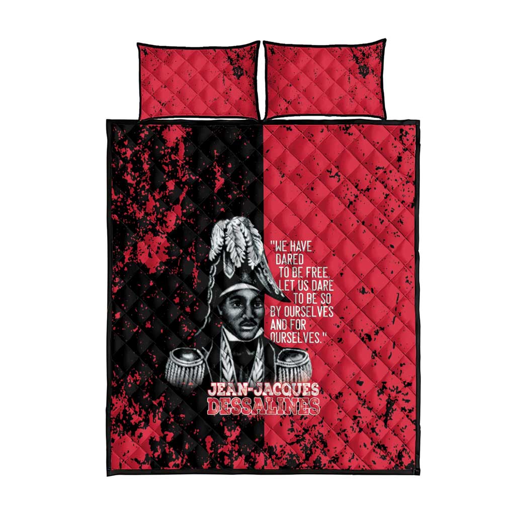 Jean-Jacques Dessalines Afro Haiti Quilt Bed Set Emperor Of First Empire Grunge Style - African Pride