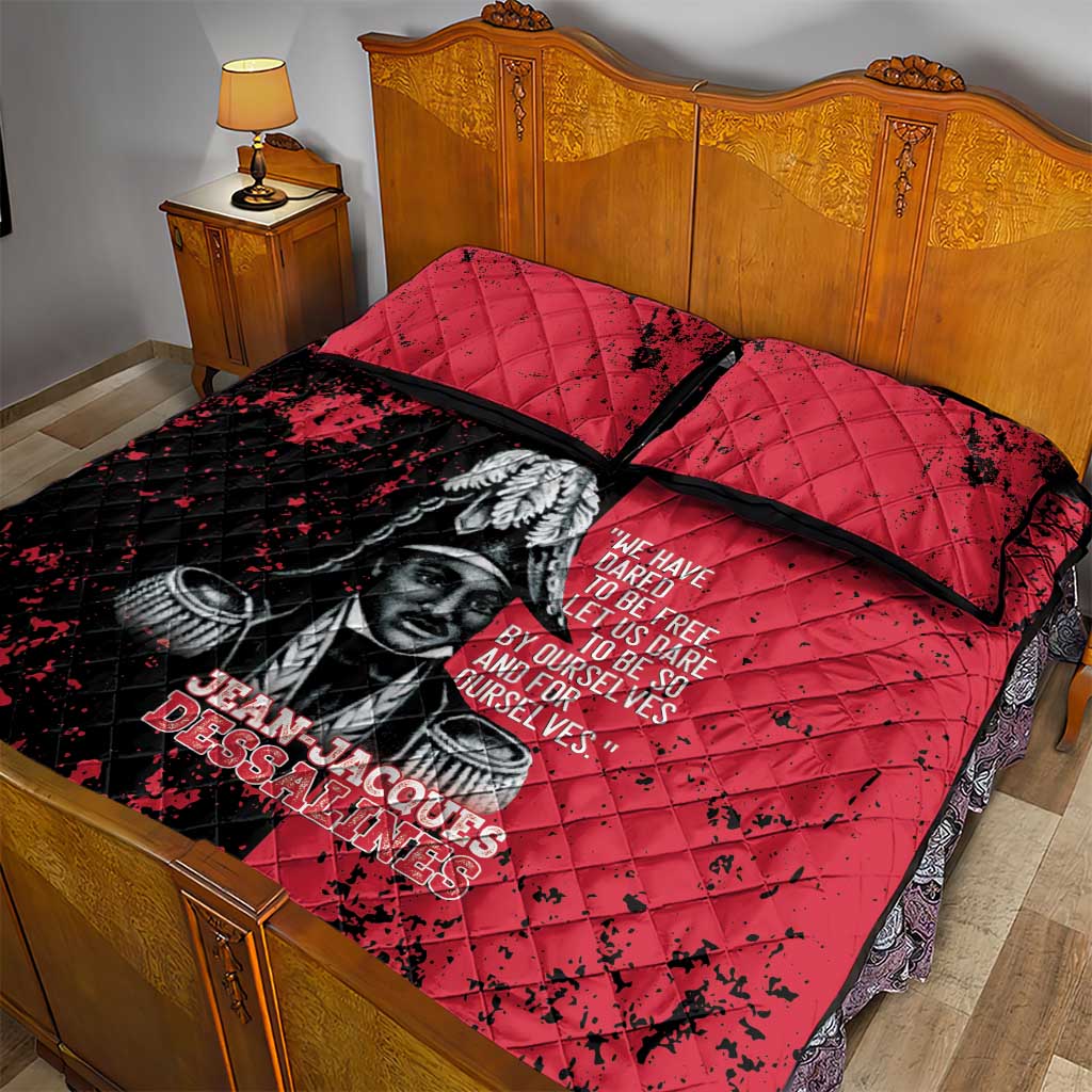Jean-Jacques Dessalines Afro Haiti Quilt Bed Set Emperor Of First Empire Grunge Style - African Pride
