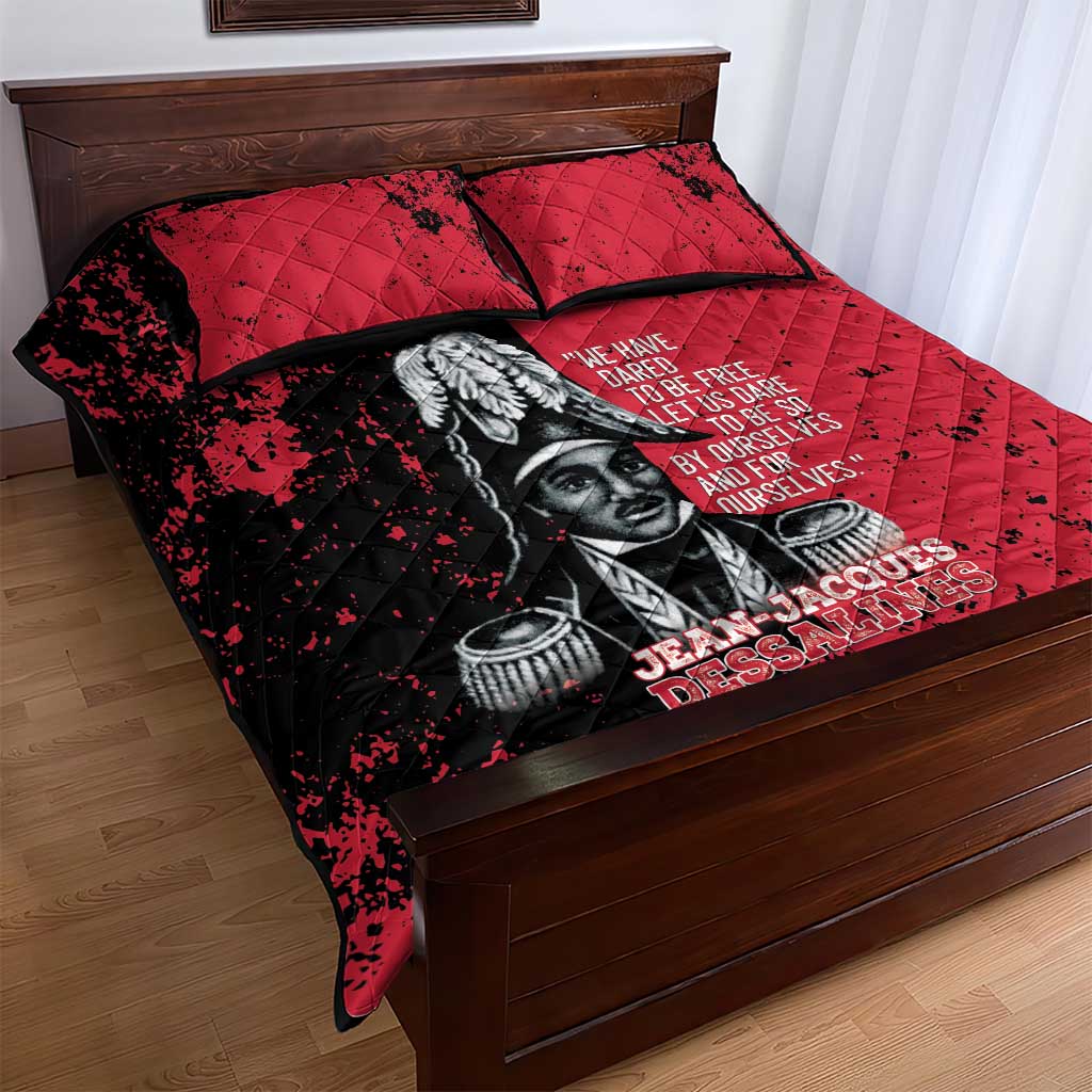 Jean-Jacques Dessalines Afro Haiti Quilt Bed Set Emperor Of First Empire Grunge Style - African Pride