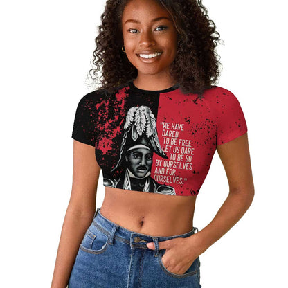 Personalized Jean-Jacques Dessalines Afro Haiti Raglan Cropped T shirt Emperor Of First Empire Grunge Style LT14