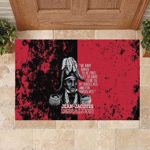 Jean-Jacques Dessalines Afro Haiti Rubber Doormat Emperor Of First Empire Grunge Style - African Pride